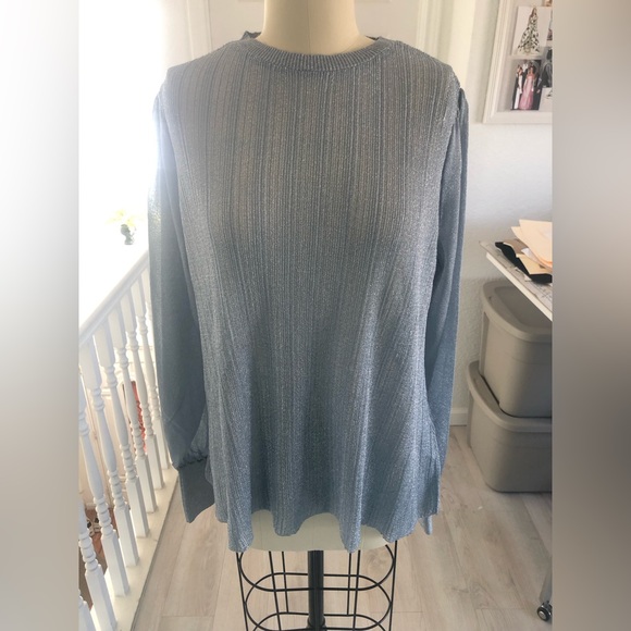 🆕 Zara metallic thread, long sleeve top. - Picture 1 of 13